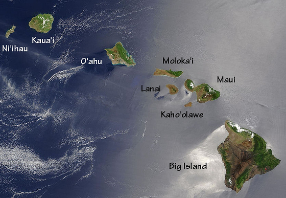 Hawaiian Islands Aerial Satellite Photograph Living In Hawaii Moving To Oahu Maui Kauai Big Island