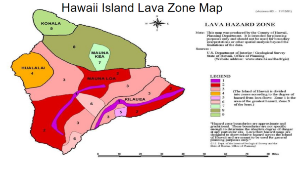 Hawaii Lava Zone Map