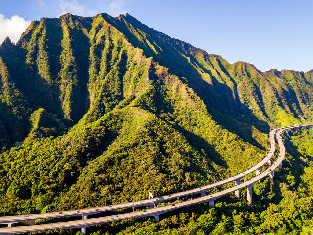 The H3 near Kaneohe, Oahu, Hawaii